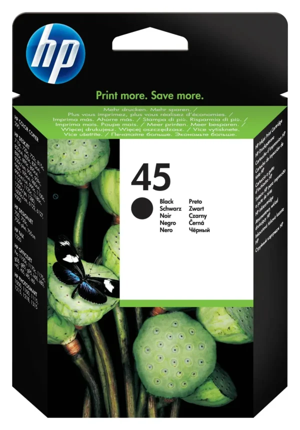 hp ink jet black cartridge no45 page